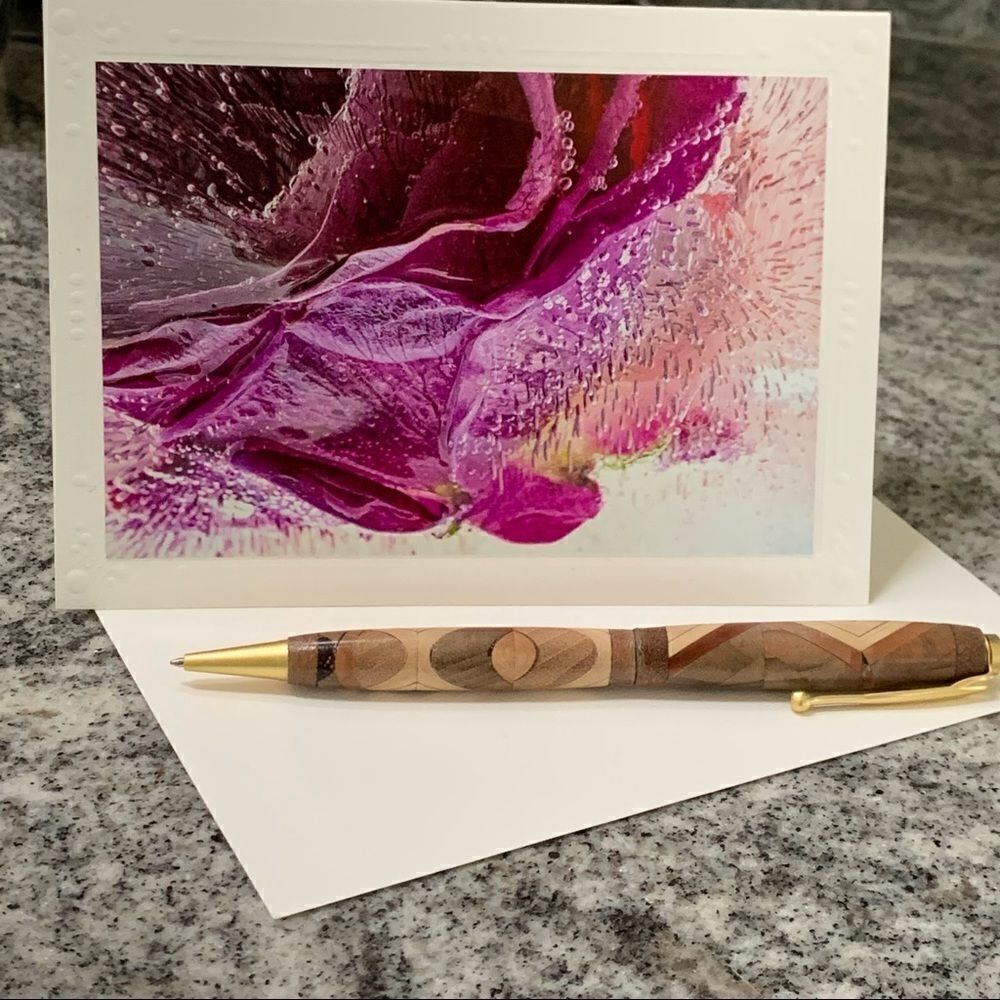Fine Art Photography greeting card frozen flower rose